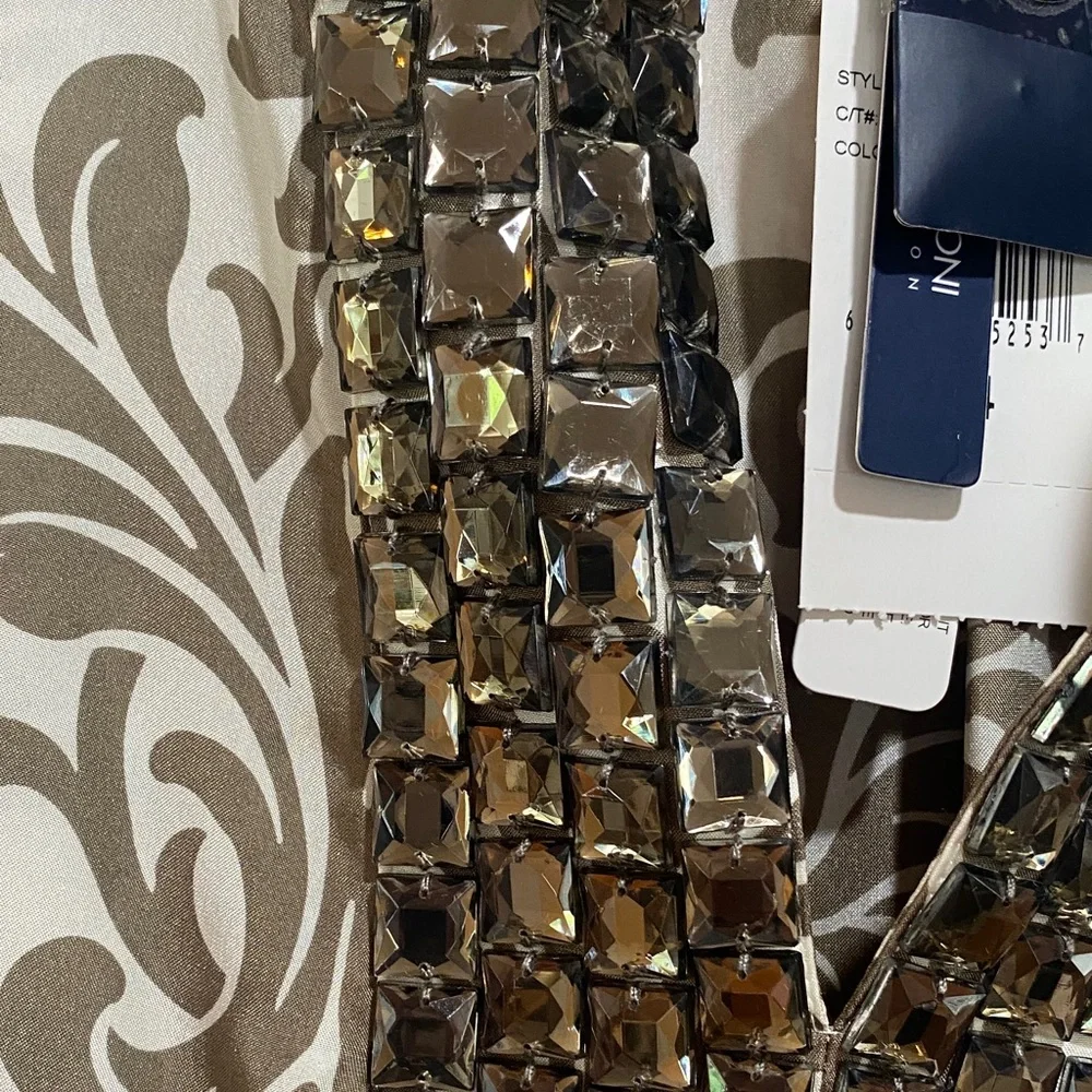 Magaschoni Silver Embellished 3/4 Sleeve Blouse - Picture 4 of 7